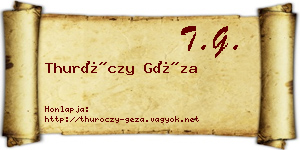 Thuróczy Géza névjegykártya